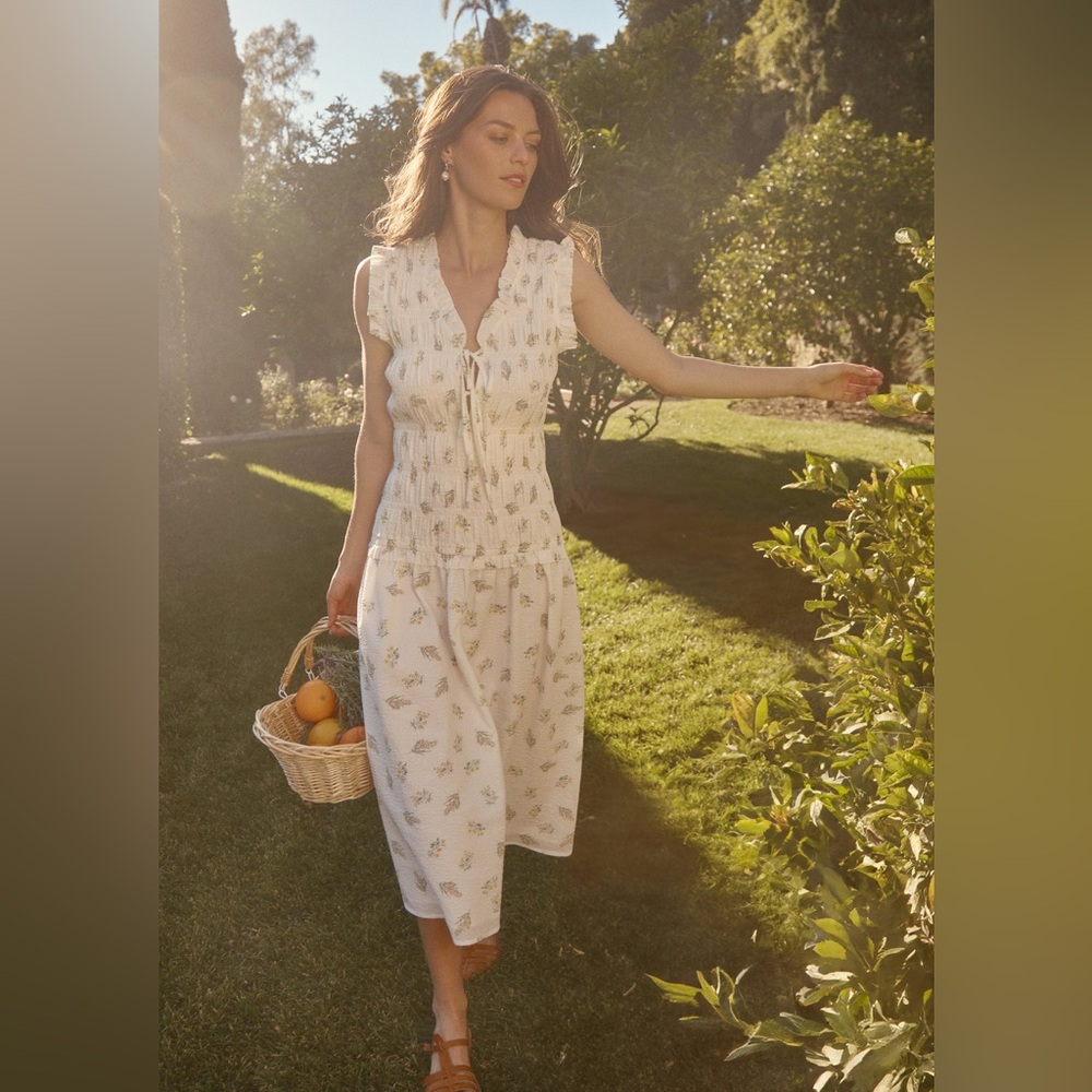 Rails White Floral Midi Dress